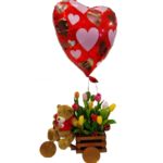 Tulipanes con globo